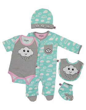 5-delige Baby Giftset - Thema: Clouds